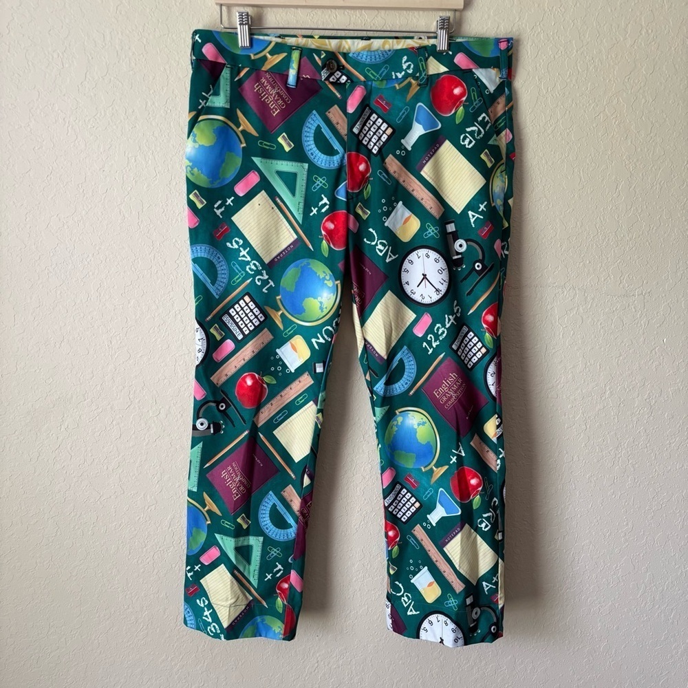 Loudmouth | Men's Novelty Print Pants Teacher Quirky Unique Pants Size 36x27"